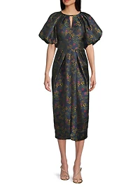 Jolie Pleated Tea-Length Dress