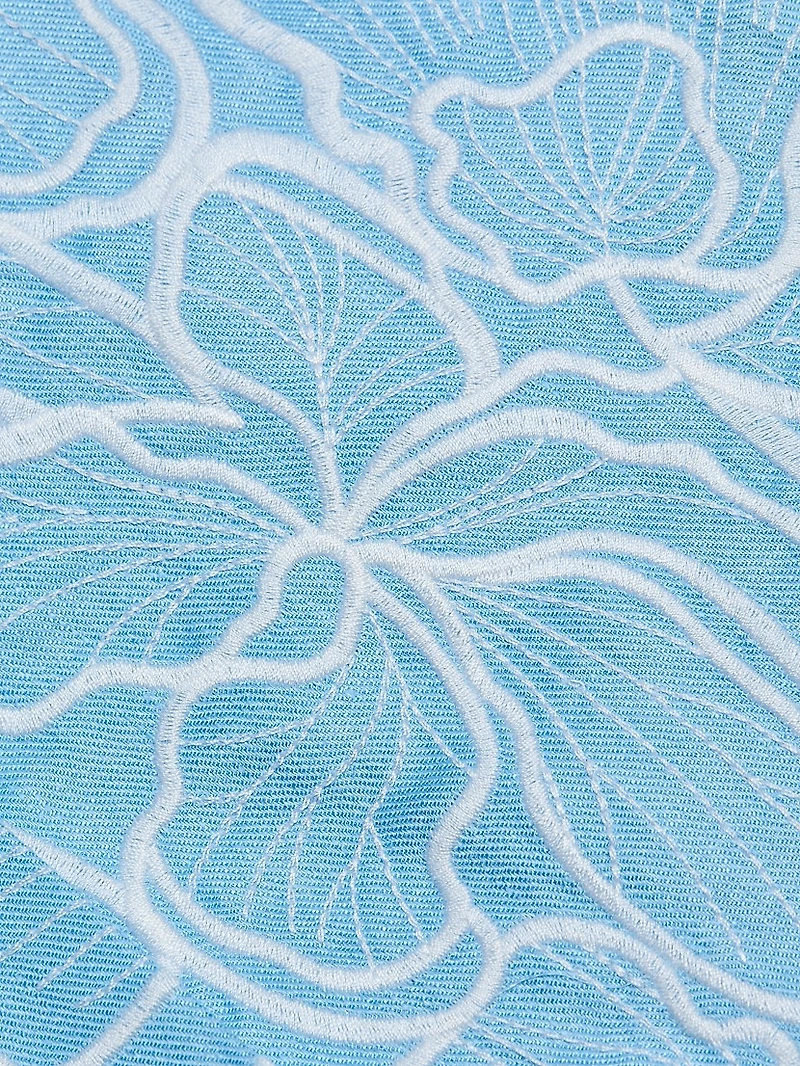 The Jade Linen Embroidered Midi-Dress