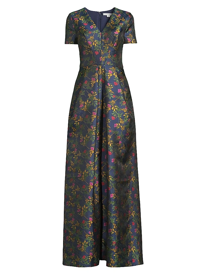 Rochelle Floral V-Neck Gown