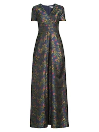 Rochelle Floral V-Neck Gown