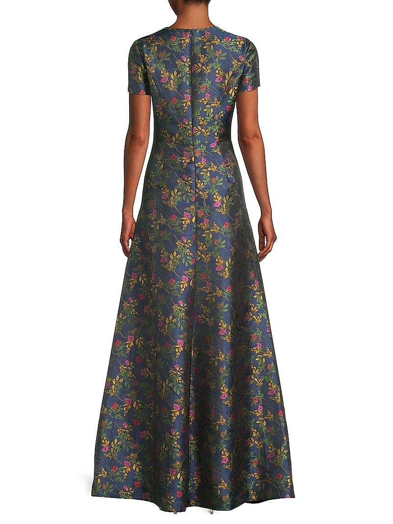 Rochelle Floral V-Neck Gown