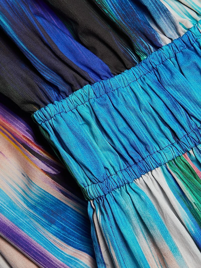 Adela Ikat-Print Cotton Maxi Dress