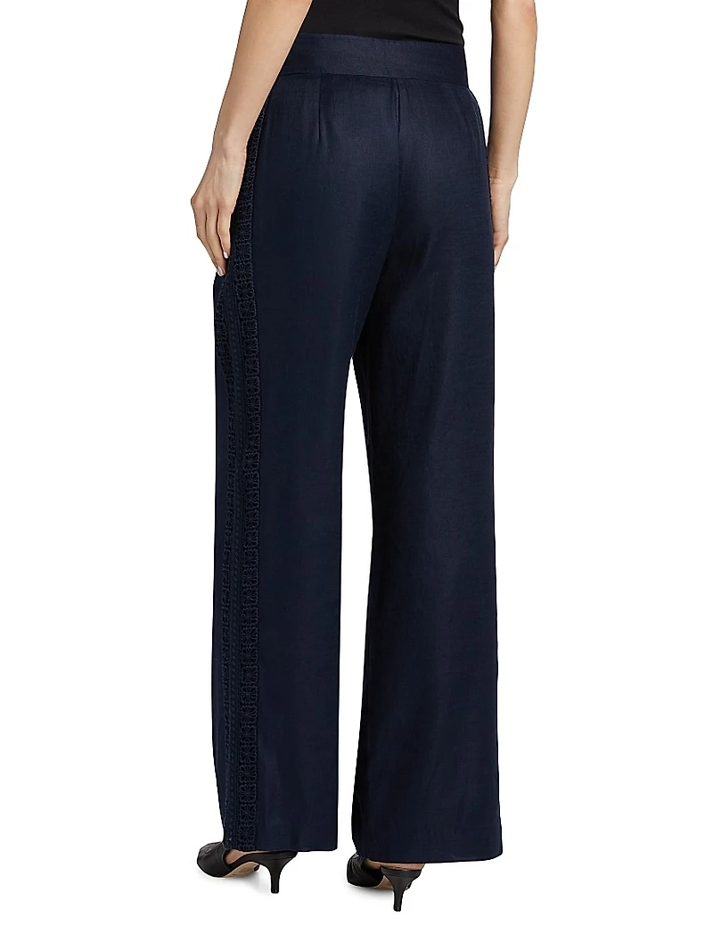The Aster Crochet Inset Linen Pants