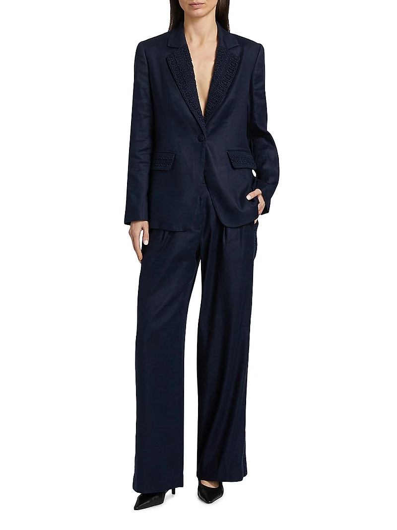 The Aster Crochet Inset Linen Pants