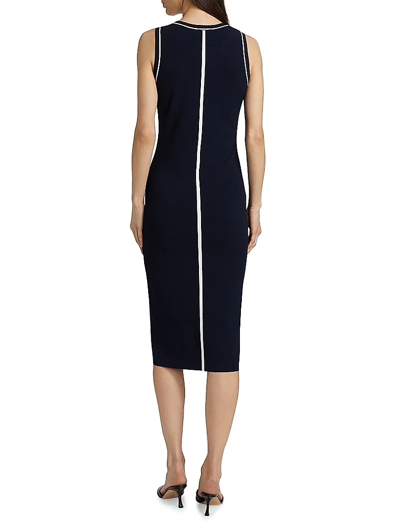 The Adrianna Piped Sweater Midi-Dress