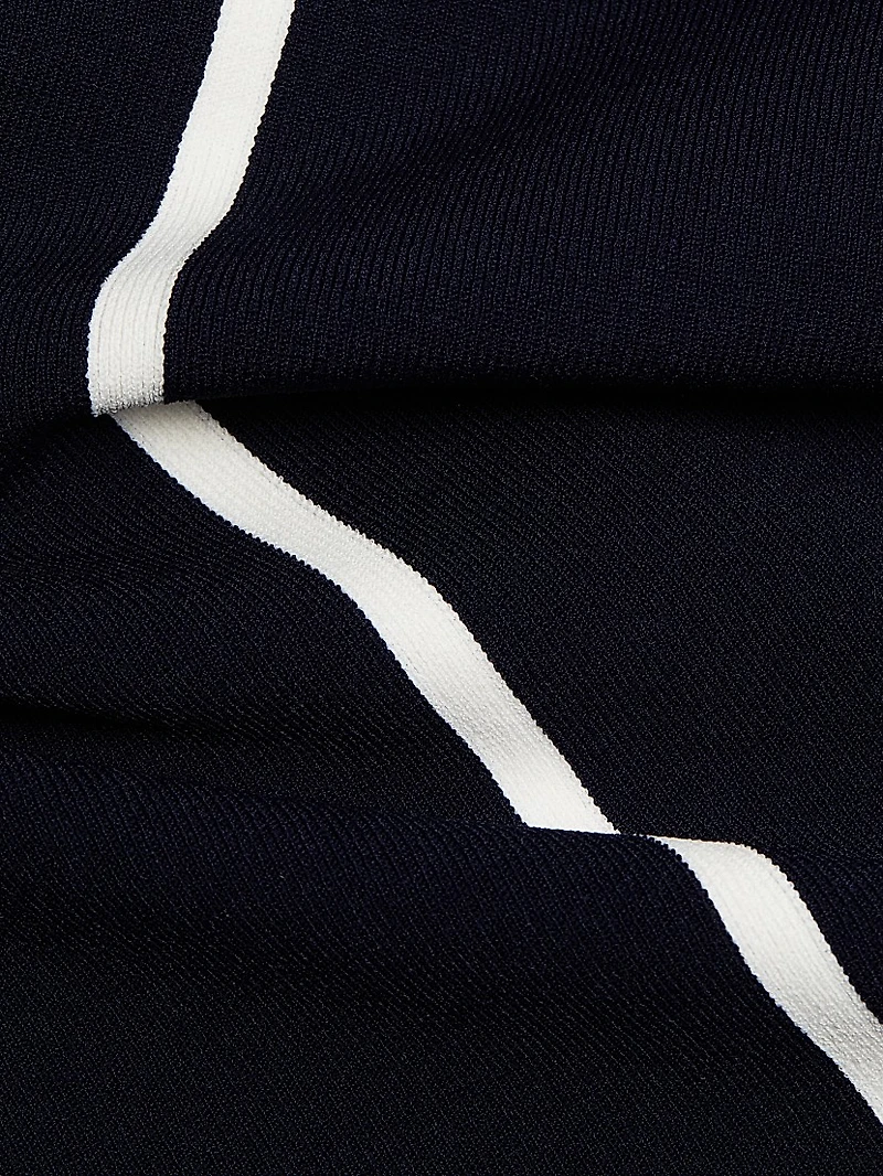 The Adrianna Piped Sweater Midi-Dress