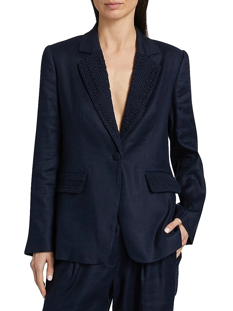 The Aster Embroidered Linen Jacket