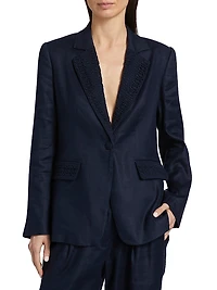 The Aster Embroidered Linen Jacket