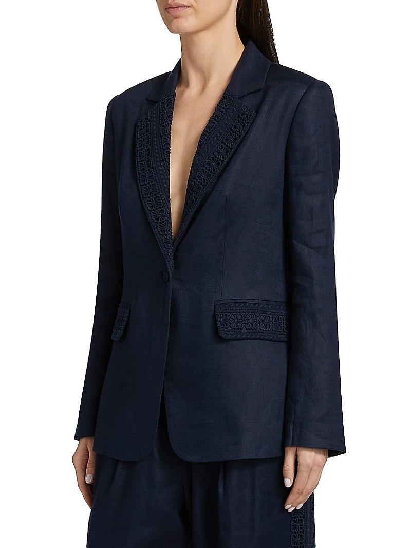 The Aster Embroidered Linen Jacket
