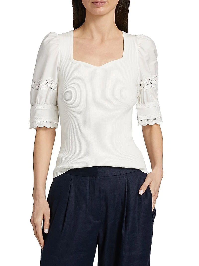 The Shoshana Mixed-Media Top