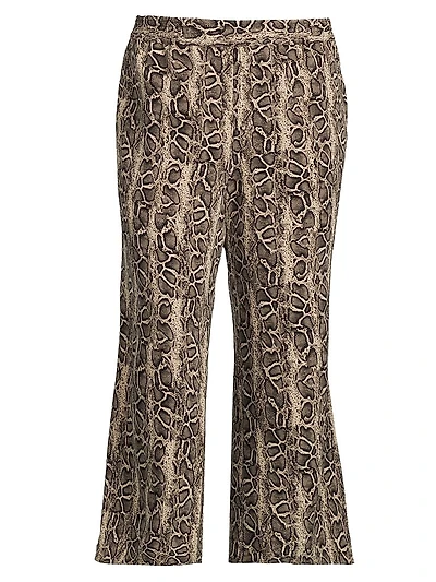 Riley Python-Print Wide-Leg Pants