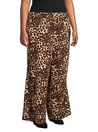 Riley Leopard Wide-Leg Pants