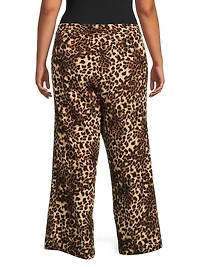 Riley Leopard Wide-Leg Pants