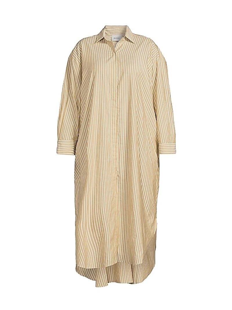 Mia Striped Oversized Cotton Shirtdress