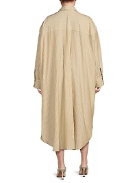 Mia Striped Oversized Cotton Shirtdress