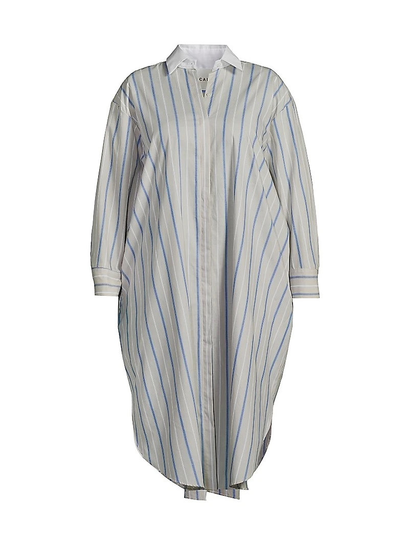 Mia Striped Cotton Shirtdress