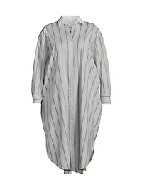 Mia Striped Cotton Shirtdress