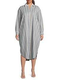 Mia Striped Cotton Shirtdress
