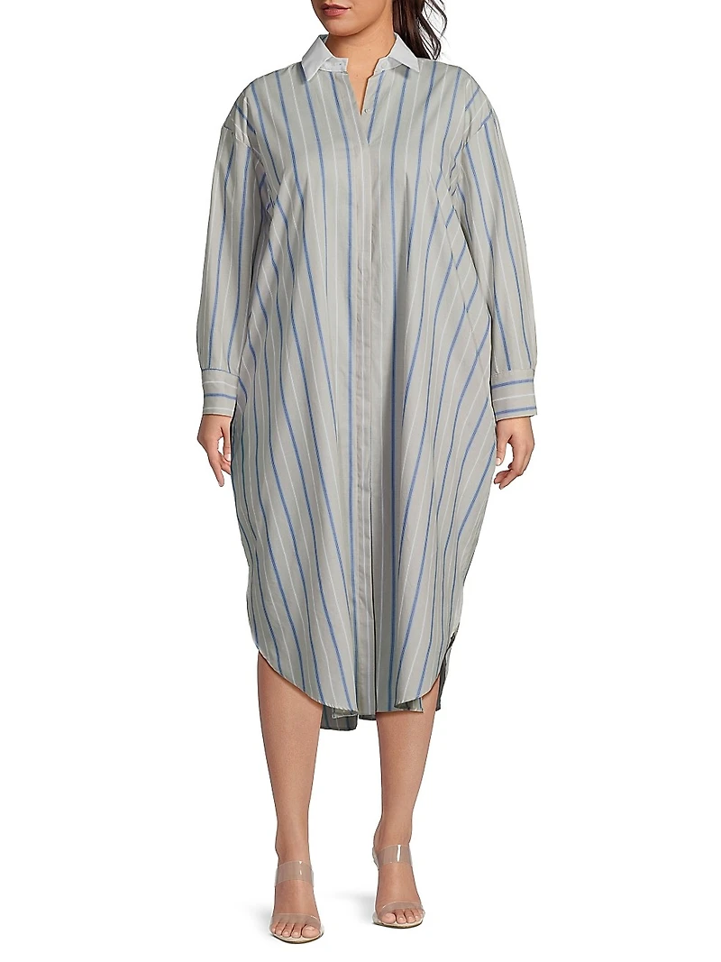 Mia Striped Cotton Shirtdress