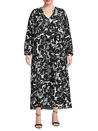 Denni Floral Cotton Maxi Dress