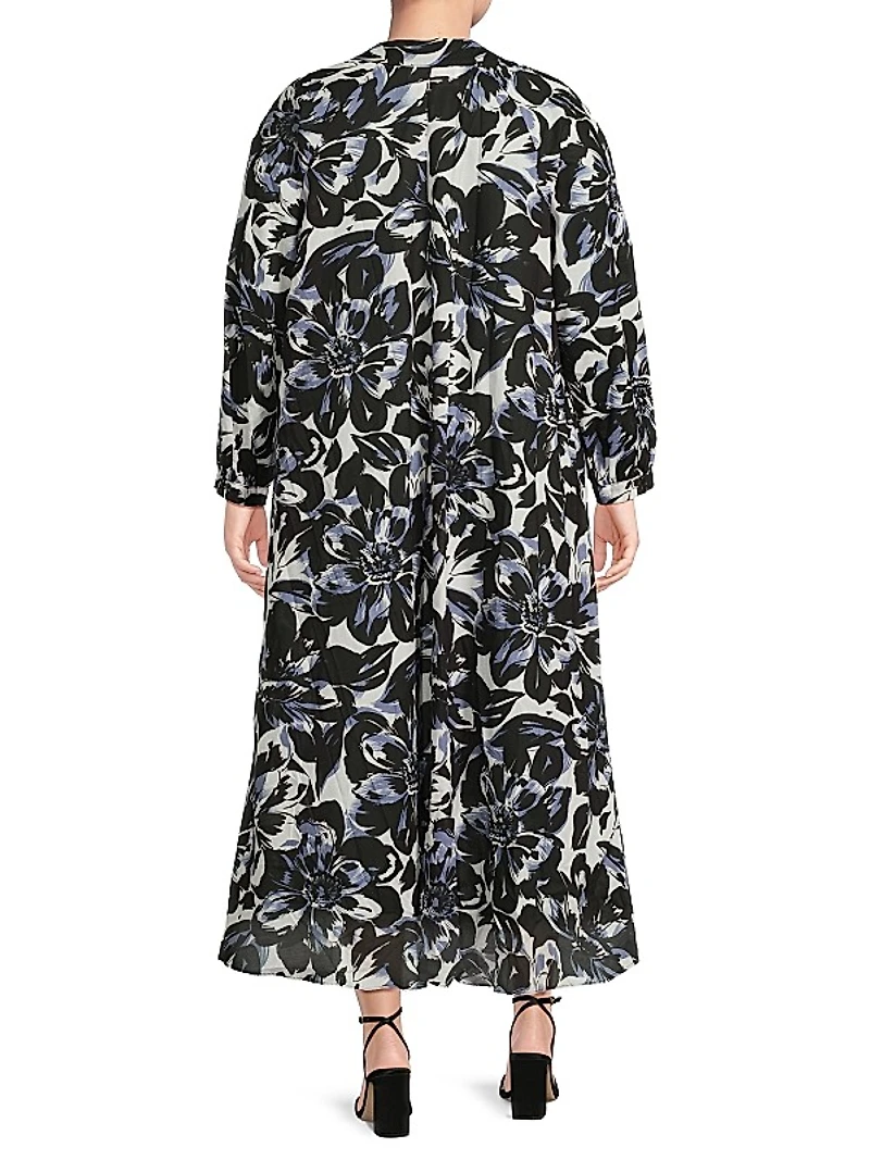 Denni Floral Cotton Maxi Dress