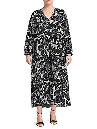 Denni Floral Cotton Maxi Dress