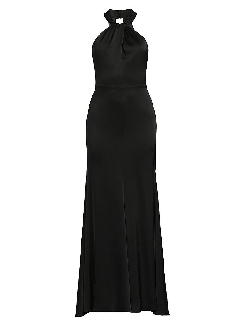 Wilde Satin Halterneck Maxi Dress