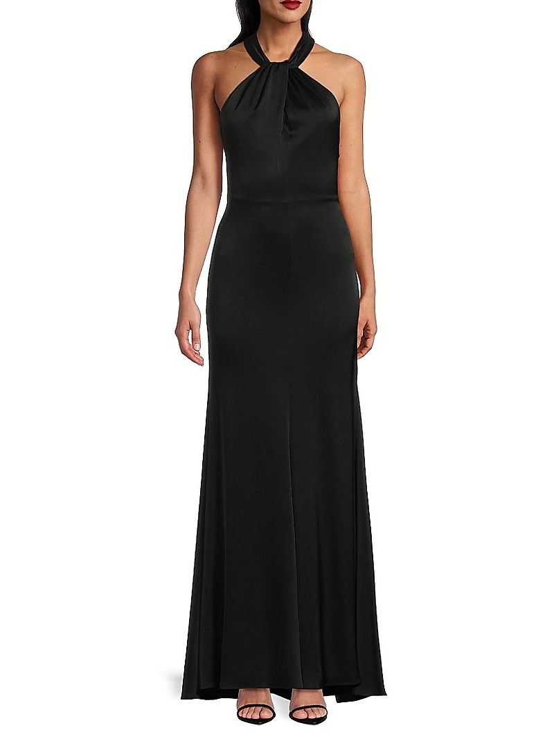Wilde Satin Halterneck Maxi Dress