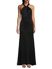 Wilde Satin Halterneck Maxi Dress