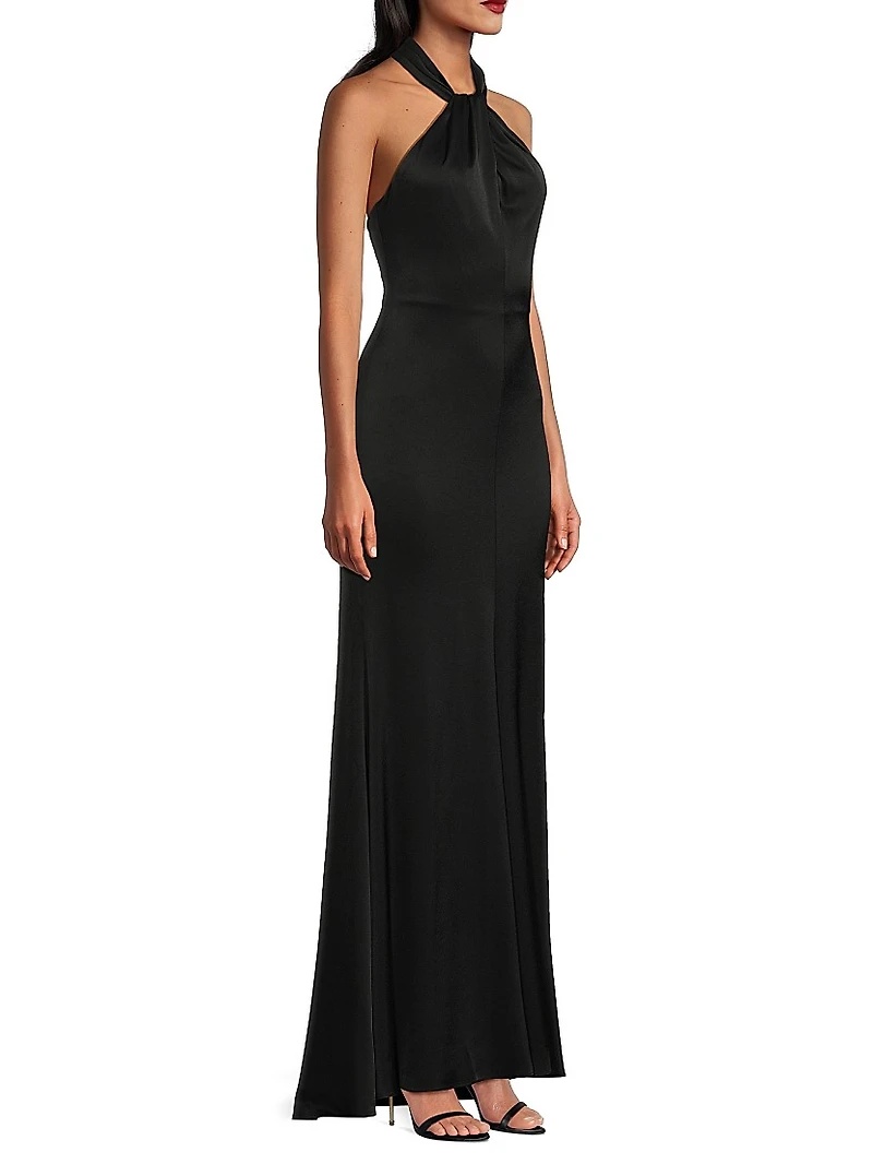 Wilde Satin Halterneck Maxi Dress