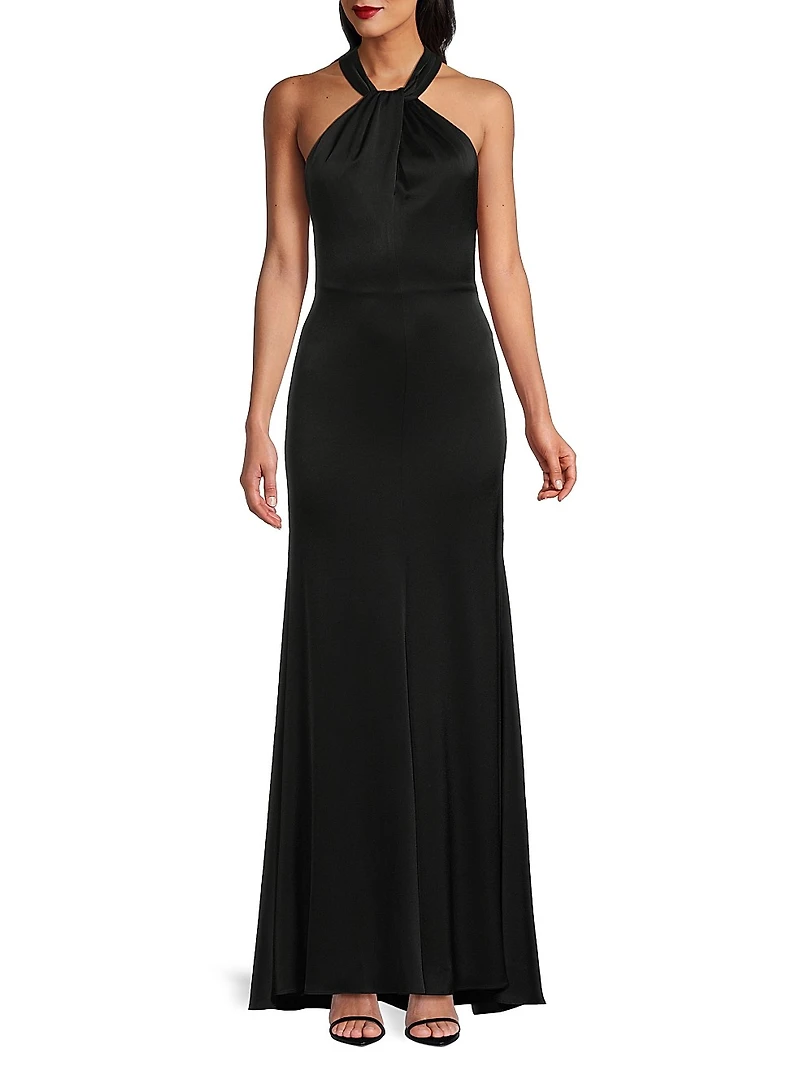 Wilde Satin Halterneck Maxi Dress