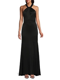 Wilde Satin Halterneck Maxi Dress