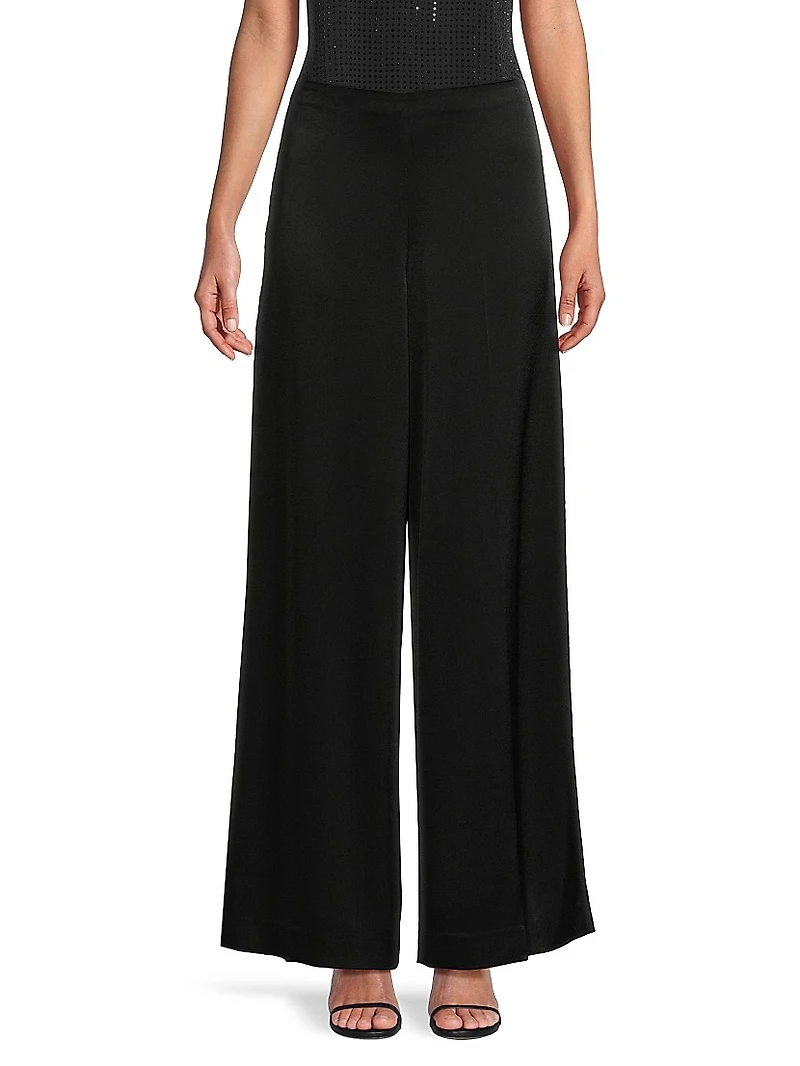Kai Satin Wide-Leg Pants