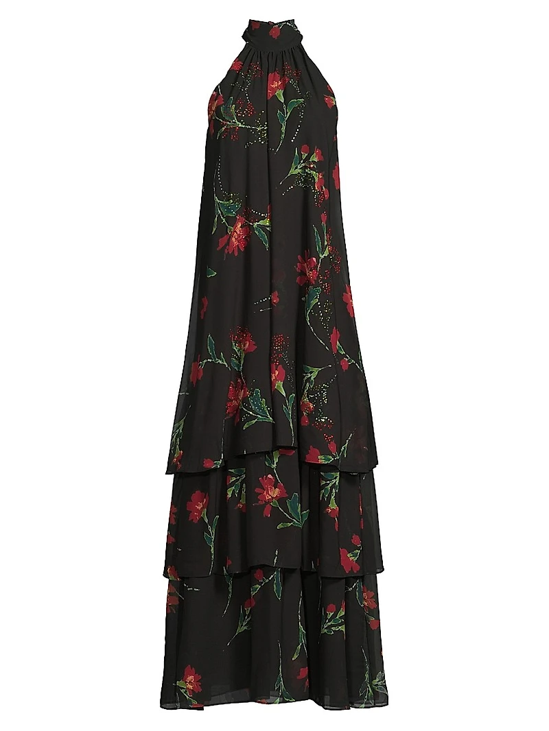 Eden Floral Halterneck Maxi Dress