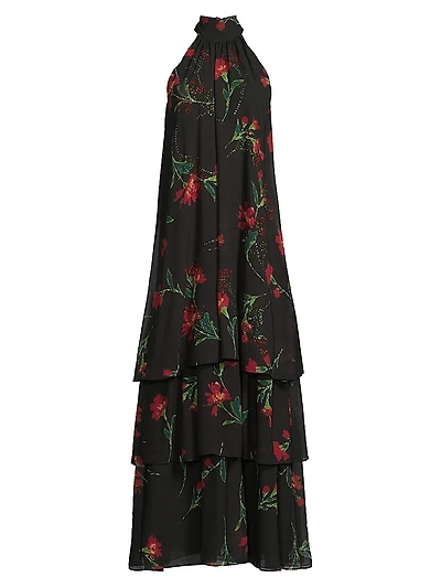 Eden Floral Halterneck Maxi Dress