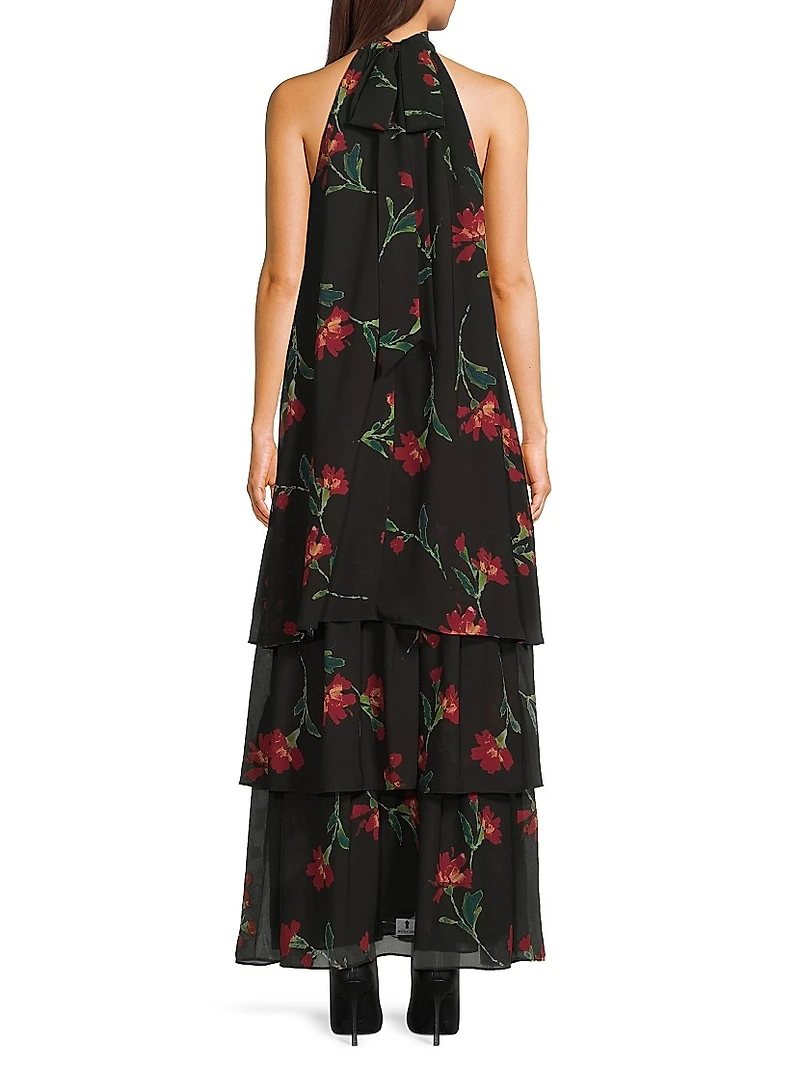 Eden Floral Halterneck Maxi Dress