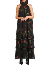 Eden Floral Halterneck Maxi Dress