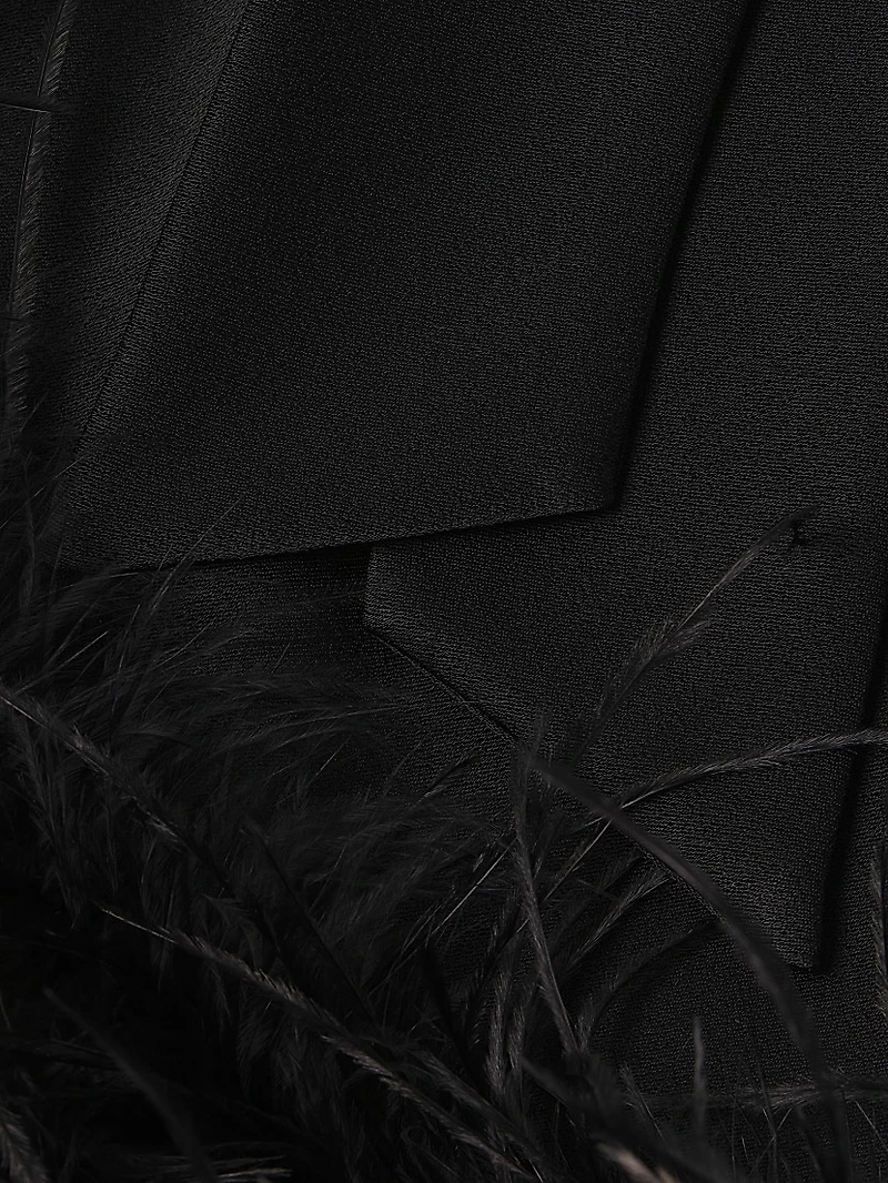 ONLY AT SAKS. Sari Feather-Trim Minidress