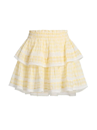 Cotton Tiered Ruffled Miniskirt