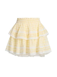 Cotton Tiered Ruffled Miniskirt