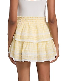 Cotton Tiered Ruffled Miniskirt