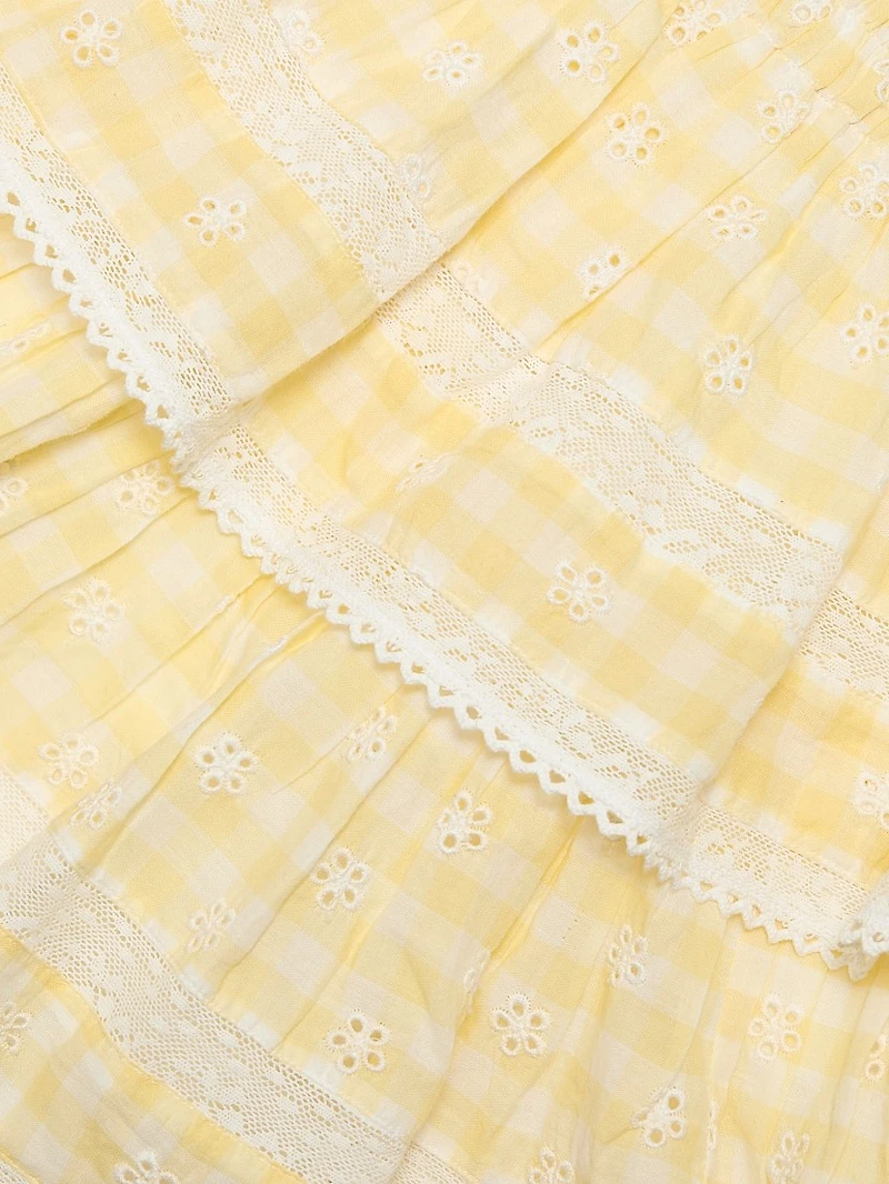 Cotton Tiered Ruffled Miniskirt