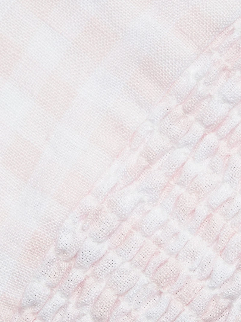 Amorana Checked Linen Crop Top