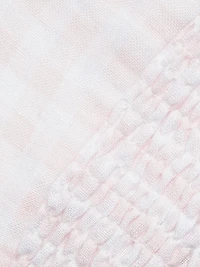 Amorana Checked Linen Crop Top