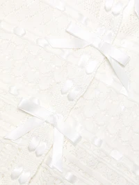 Roseline Bow Pointelle-Knit Cardigan