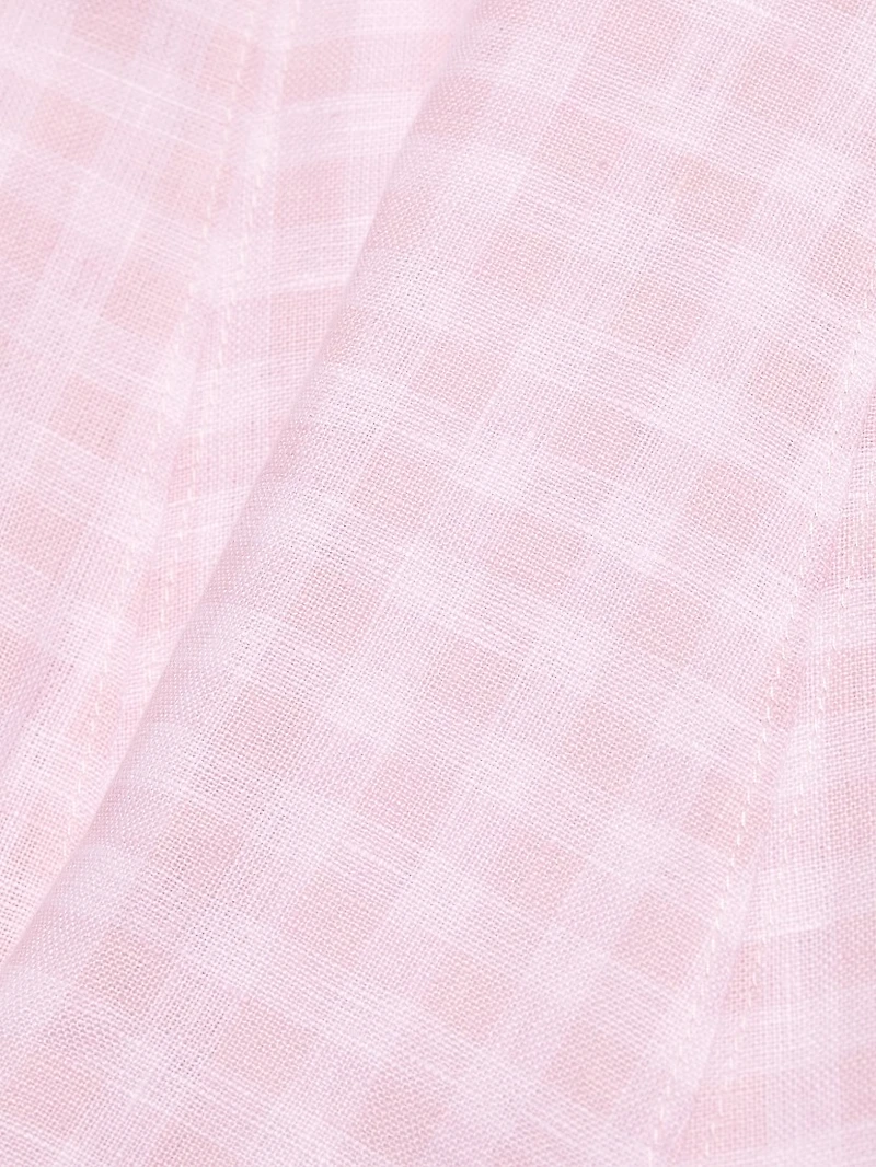 Shai Gingham Linen Sweetheart Minidress