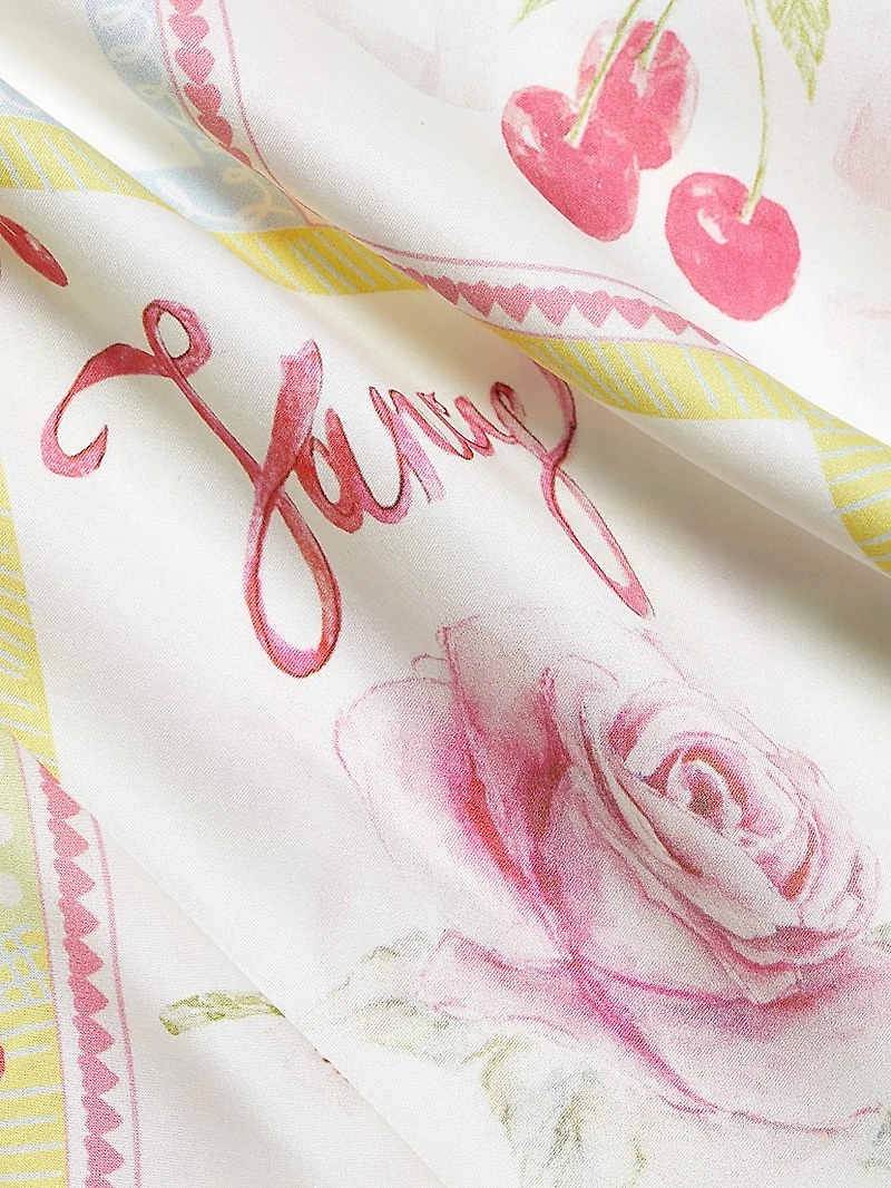 Castle Printed Silk-Blend Midi-Skirt