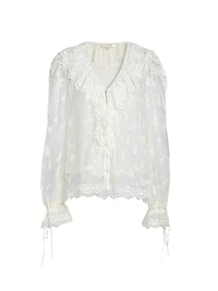 Aubrenna Floral Semi-Sheer Top