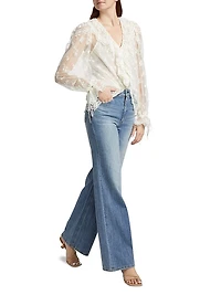 Aubrenna Floral Semi-Sheer Top