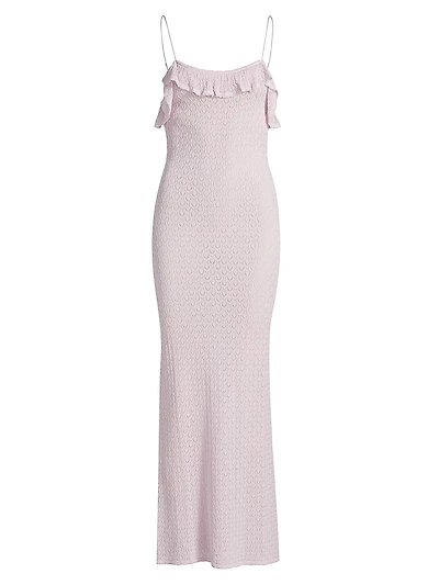 Alivia Ruffled Pointelle-knit Maxi Dress